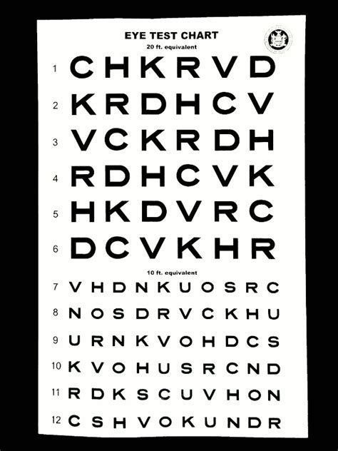 Printable Dmv Eye Chart