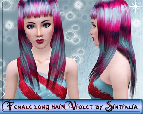 Bangs Straight Hairstyle Female Long Hair Violet By Sintiklia Sims