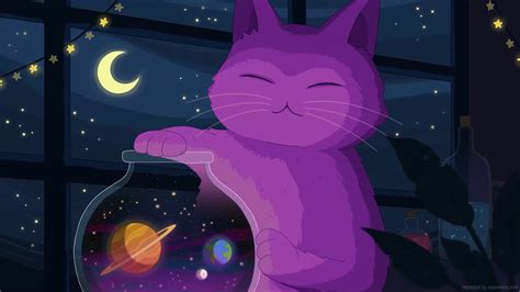 Purrple Cat Live Wallpapers Animated Wallpapers MoeWalls