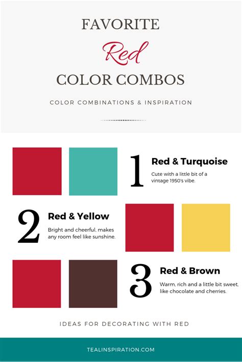 Red Color Combinations Teal Inspiration