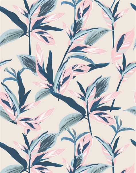 Illustrated Tropical Wallpaper Bobbi Beck Bobbi Beck