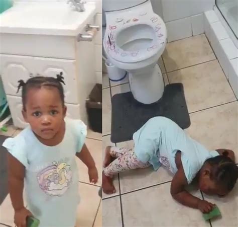 Mother Shares Daughters Dramatic Reaction After She Was Caught Messing Up The Bathroom Video