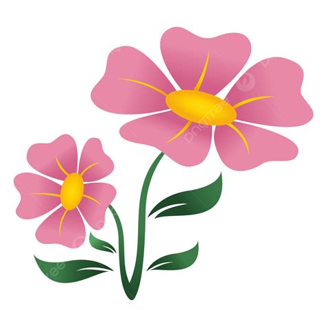 Gambar Elemen Daun Bunga Merah Muda Bunga Daun Elemen Png Dan Vektor