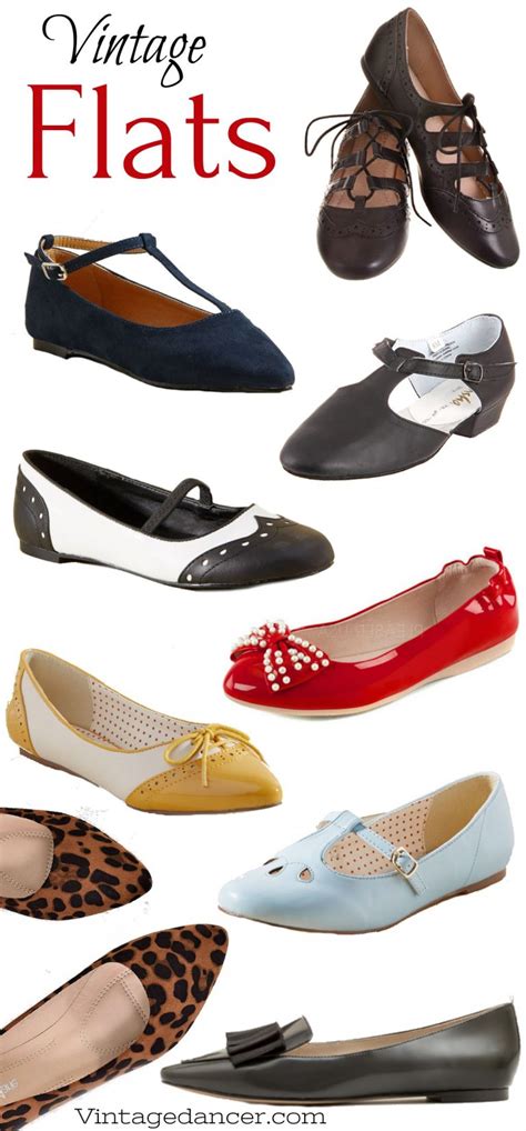 Retro Flat Shoes 1930s 1940s 1950s 1960s Styles