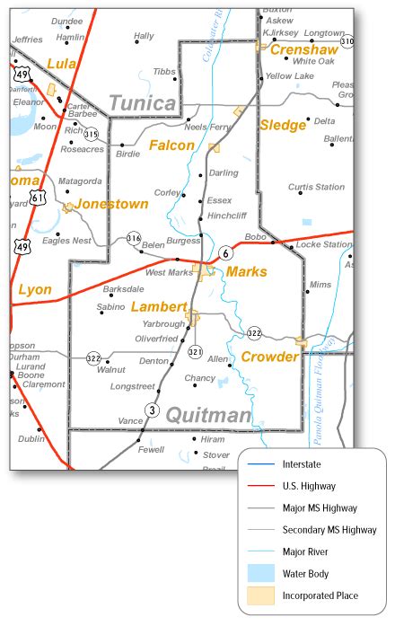 Geography Quitman County Mississippi