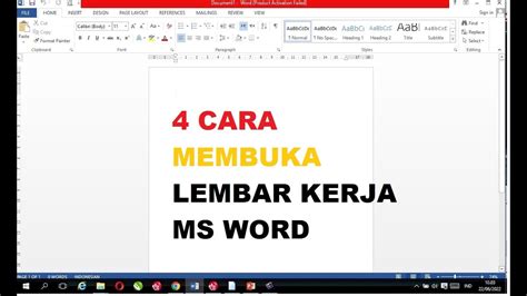 4 Cara Membuka Ms Word Youtube