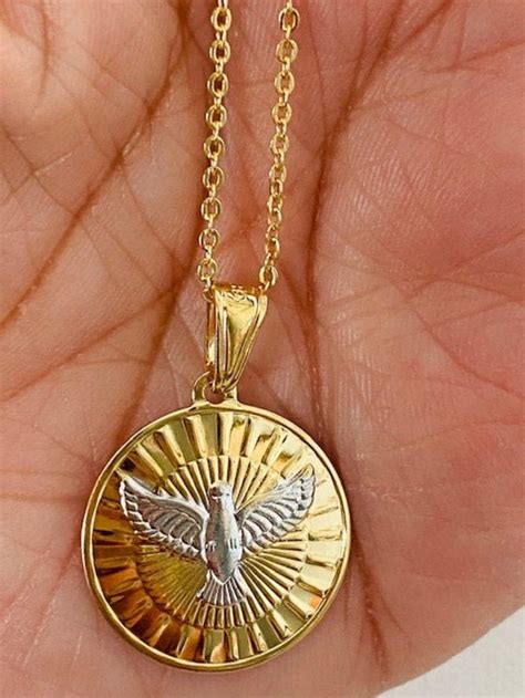 Holy Spirit Gold Filled Dove Necklace 18k Gold Filled Dove Etsy