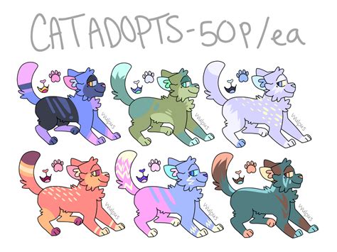 Cat Base Adopts Sheet 1 16 Open 50p Each By Vvulpus On Deviantart
