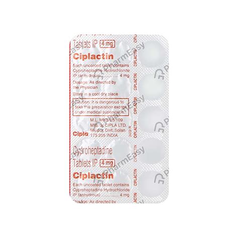Buy Ciplactin 4 Mg Tablet 15 Online At Flat 18 Off Pharmeasy