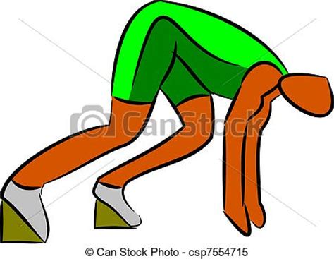 Clipart Vector of Starting Blocks - a sprinter waiting for the starting gun. csp7554715 - Search ...