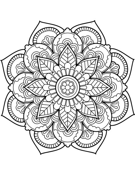Printable Flower Mandala Coloring Pages Printable Word Searches