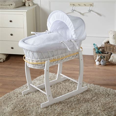 Luxury Baby Wicker Moses Basket Full Set With Rocking Stand Ebay