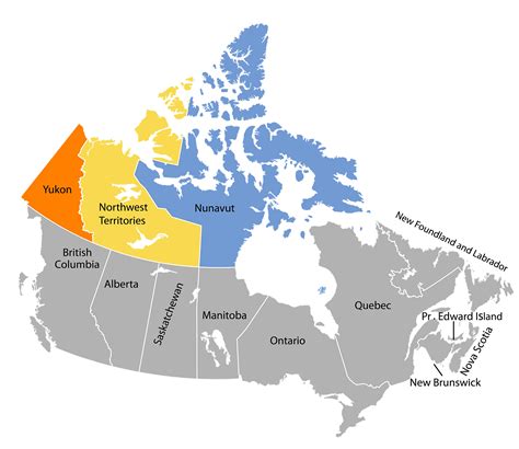 10 Provinces And 3 Territories Of Canada Map Map