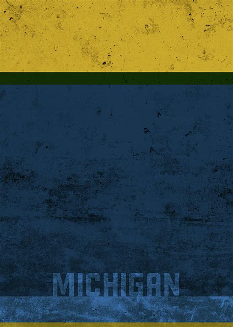 Michigan Team Colors College University Bold Simple Series Mixed Media