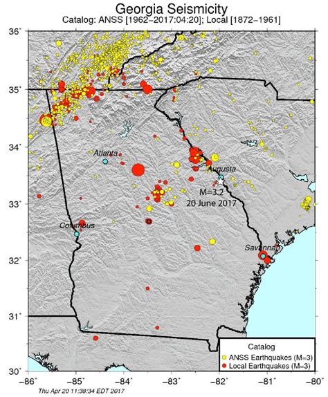 Widely Felt Earthquake Shakes Augusta Georgia Temblor Net