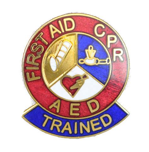 First Aid Cpr Aed Trained Emblem Pin Ebay