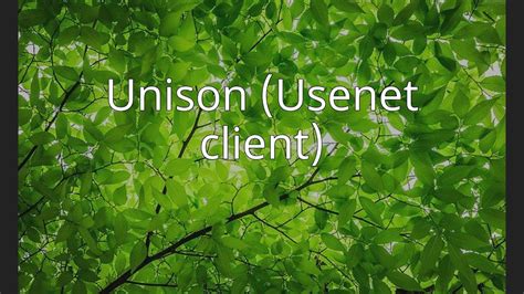 Unison Usenet Client Youtube