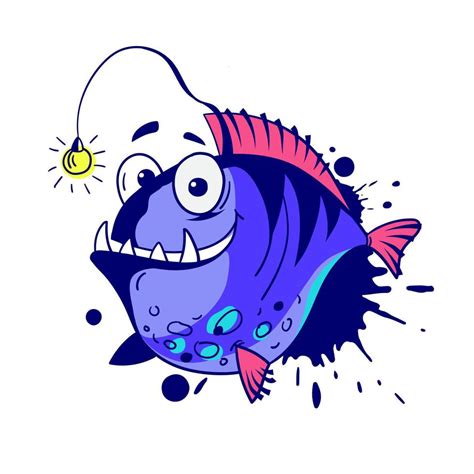 Funny Cartoon Fish Vector Illustration 13132300 Vector Art At Vecteezy