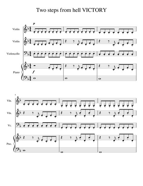 Two Steps From Hell Victory Sheet Music For Violin Piano Cello