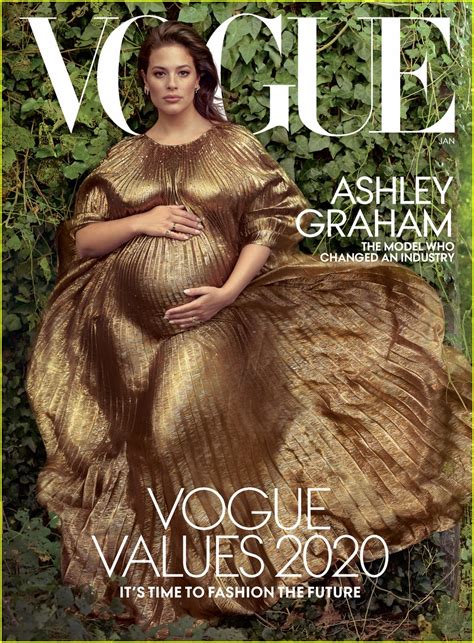 Ashley Graham Poses Pregnant On The Cover Of Vogue And Reveals One