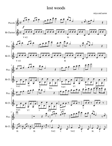 Lost Woods Variation Sheet Music For Clarinet In B Flat Flute