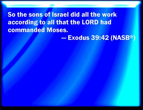 Exodus 3942 According To All That The Lord Commanded Moses So The