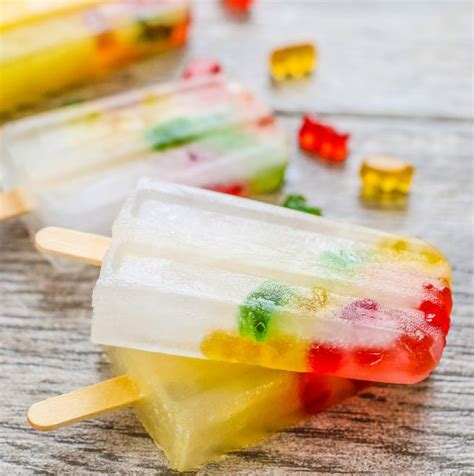 2 Ingredient Gummy Bear Ice Pops Kirbies Cravings Recipe Food
