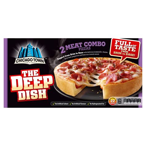 Chicago Town The Deep Dish 2 Meat Combo Pizzas 2 X 160g Pizza Snacks