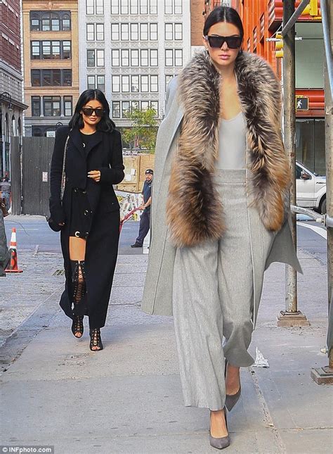 Kylie And Kendall Jenner Turn Heads In Kinky Boots And Fur As They Head