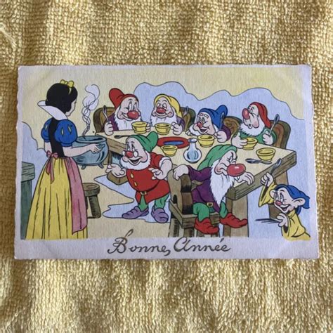 Walt Disney ~ Snow White And The 7 Dwarfs Vintage 1930s Postcard Rare