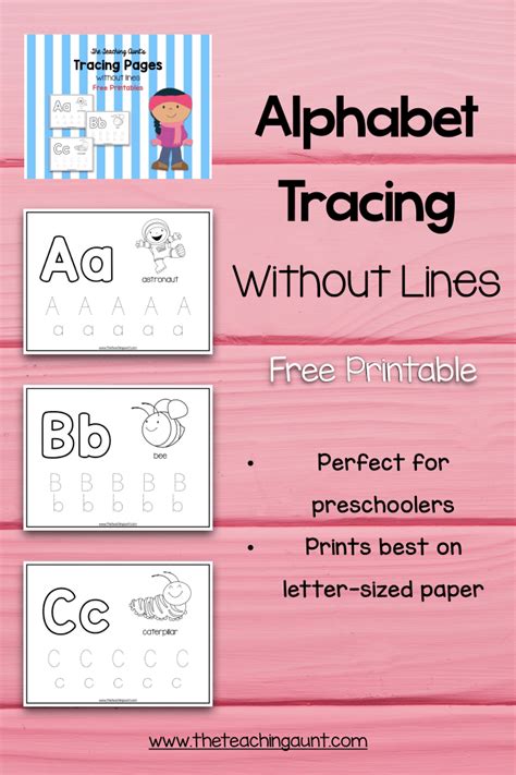 Alphabet Tracing Without Lines Free Printable The Teaching Aunt Alphabet Tracing Free