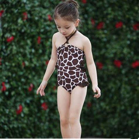 Sexy Kids One Piece Swimwear 2016 Summer Girls Plaid Swimsuit Dress