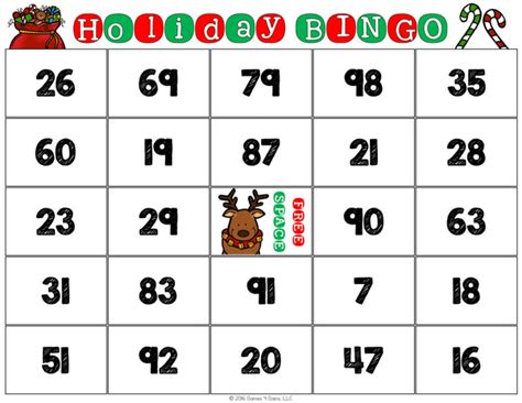 Christmas Math Bingo Game 2nd Grade Games 4 Gains