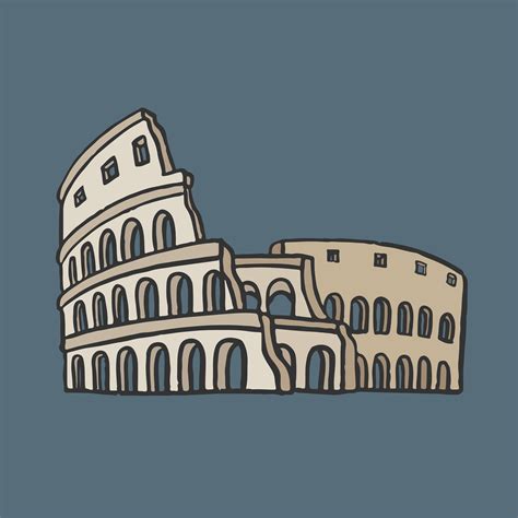 Ancient Roman Colosseum Graphic Illustration Download Free Vectors