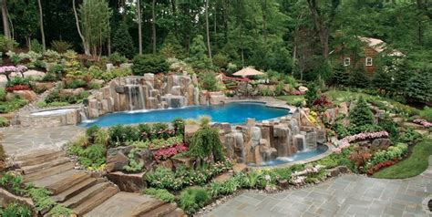 Stone Waterfalls And Vanishing Edge Pool Landscaping Network