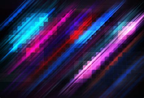 Wallpaper Colorful Geometric Neon Dark 4k Abstract