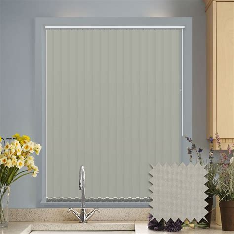 Made To Measure Vertical Blinds In Guardian Flint Plain Fabric Just