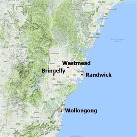 Physical Map Of The Sydney Greater Metropolitan Region Showing The