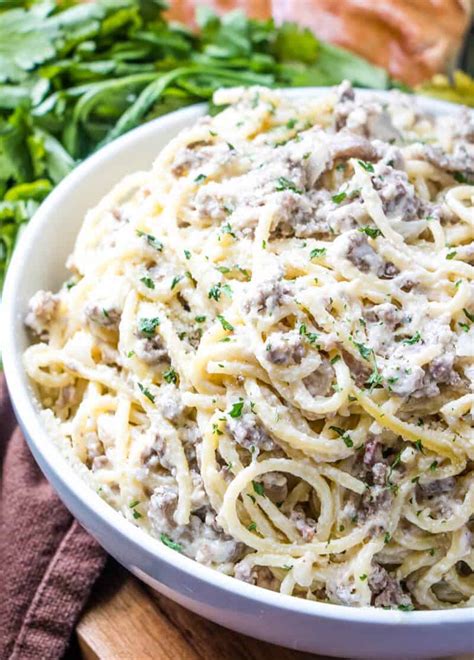 Ground Beef Pasta Recipes No Tomato Sauce Serving Hatch 24