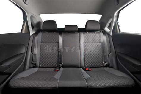 New Car Inside Clean Car Interior Black Back Seats In Sedan Stock