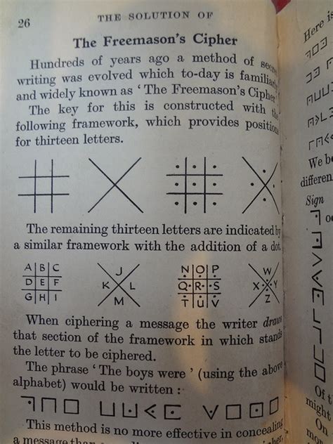 Difference between the knights templar and knights hospitaller. The Freemason's Cipher from a book on codes and ciphers by ...