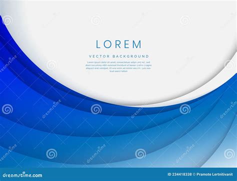 Abstract Blue Geometric Curve Overlap Layer On White Background Stock