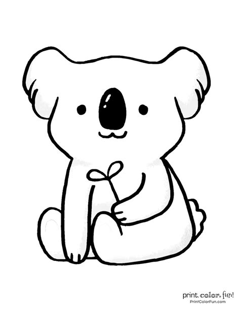 Coloring Koala Pages Kids Printable Sketch Coloring Page