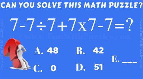 Math Riddle Brain Teaser For Kids With Answer Brain
