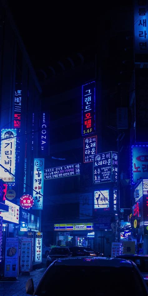 Seoul Neon Korean Wallpaper Download Mobcup