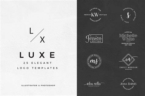 Luxe 25 Elegant Logo Templates Creative Illustrator Templates