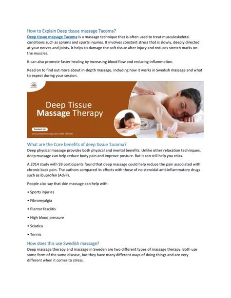 Ppt How To Explain Deep Tissue Massage Tacoma Powerpoint Presentation Id10651651