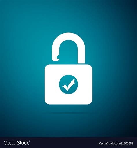 Open Padlock And Check Mark Security Check Lock Vector Image