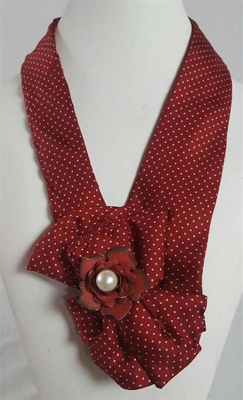 Womens Necktie Made From Using A Repurposed Necktie Necktie Jewelry
