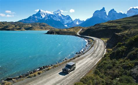 Pehoe Lake Patagonia Chile Mountains Lake Roads Hd Wallpaper
